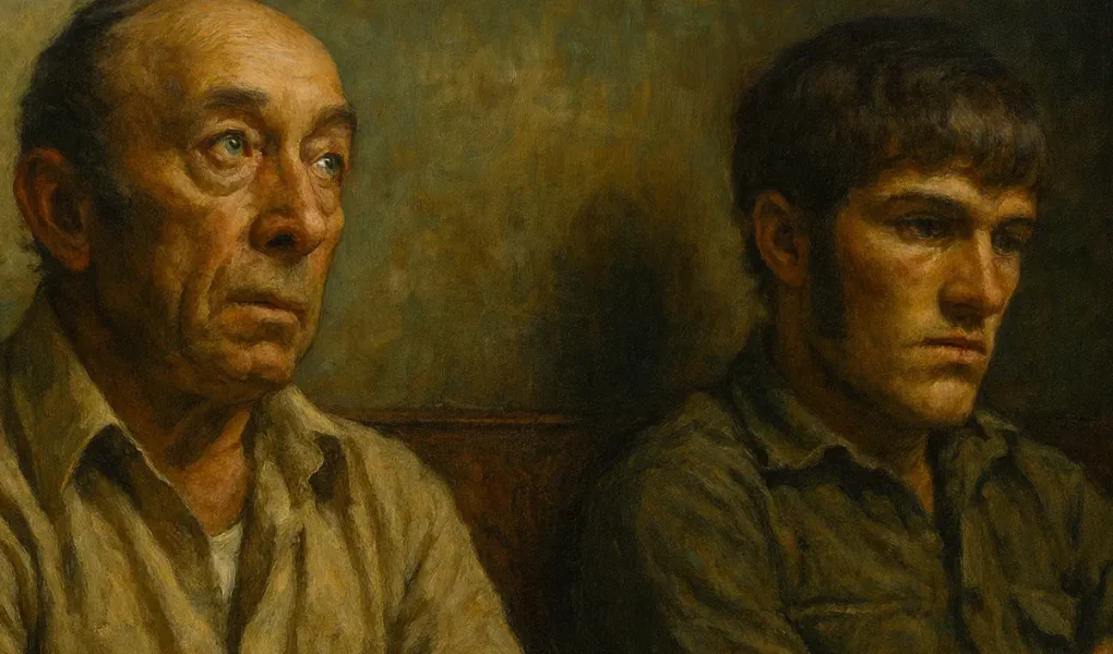 Πορτραίτο των Charles Hickson και Calvin Parker με ρεαλιστικό ύφος, απόδοση με τεχνητή νοημοσύνη.