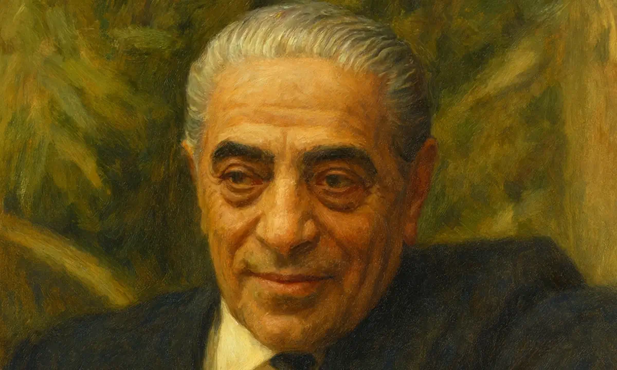 Ζωγραφικό πορτρέτο του Αριστοτέλη Ωνάση.