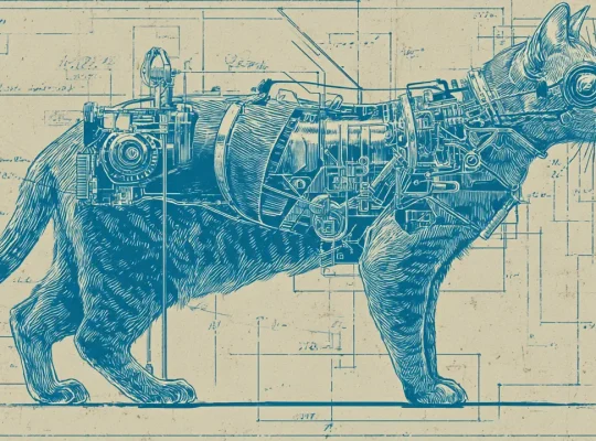 Διάγραμμα τεχνικής κατασκευής του Project Acoustic Kitty με λεπτομέρειες εξοπλισμού.