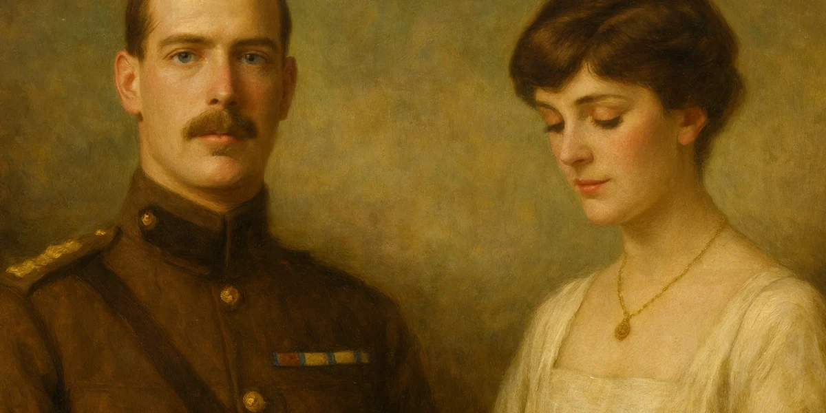 AI-generated portrait of King Alexander I of Greece and Aspasia Manos, based on historical photos