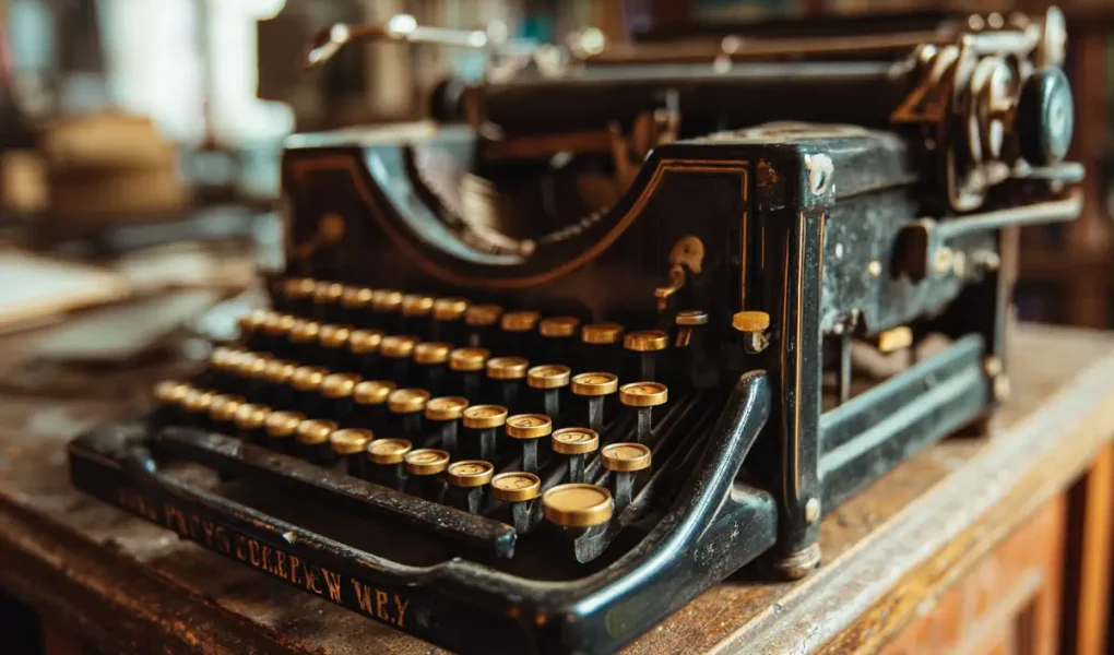 Πληκτρολόγιο QWERTY σε παλιά γραφομηχανή.