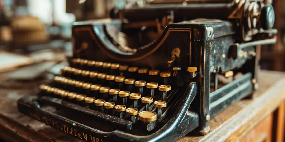 Πληκτρολόγιο QWERTY σε παλιά γραφομηχανή.