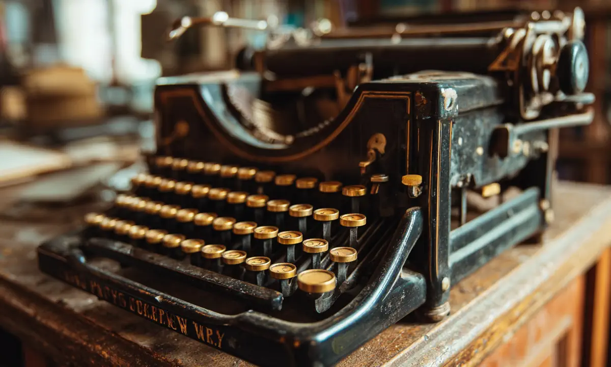 Πληκτρολόγιο QWERTY σε παλιά γραφομηχανή.