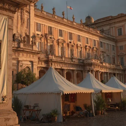 Παλάτι του Τάγματος στη Ρώμη με διαβατήριο scudi γραμματόσημα και ιατρονοσηλευτική σκηνή