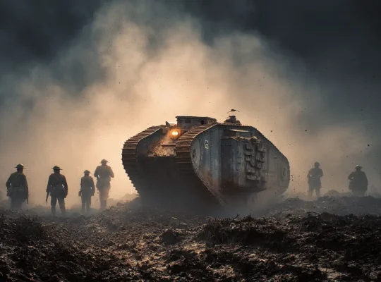 Το πρώτο βρετανικό άρμα μάχης Mark I στη μάχη του Somme το 1916.