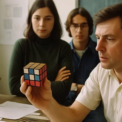 Εργαστήριο αρχιτεκτονικής στη Βουδαπέστη με φοιτητές και πρωτότυπα εκπαιδευτικά εργαλεία, δεκαετία 1970.